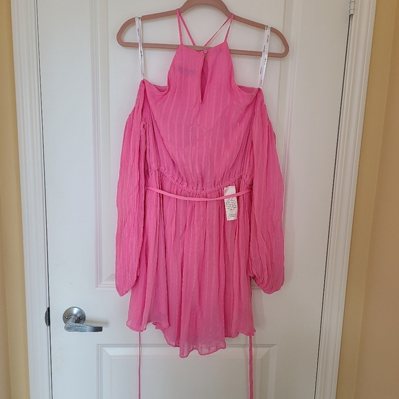 Nwt Ever New Anya Pink Cold shoulder mini dress - Picture 12 of 12